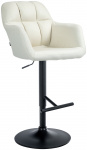 Barová židle Omaha látkový potah, černá, krémová